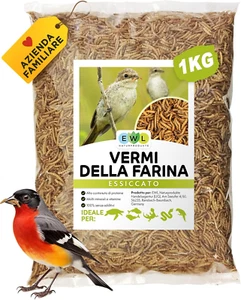 Vermi Della Farina Essiccati, 1 Kg = 6500 Ml, Snack per Uccelli, Pesci, Tartarug - Foto 1 di 12