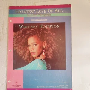 Vintage Sheet Music Multifold Whitney Houston Greatest Love Of All Classic Song - Picture 1 of 4