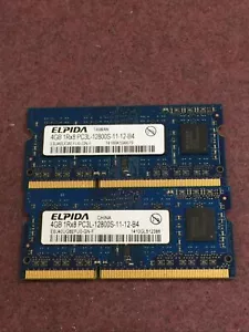 ELPIDA 8GB (2x4GB) 1Rx8 PC3L-12800S DDR3 SODIMM Laptop Memory RAM - Picture 1 of 1