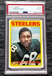 1972 Topps L.C. GREENWOOD ROOKIE CARD #101 **NO CREASES** *CENTERED* PSA 4 VGEX  - Bild 1 von 5