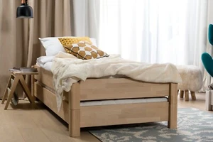 Stapelbett 100x200 Buche natur geölt Einzelbett Kinderbett Jugendbett Gästebett - Bild 1 von 8