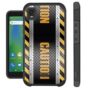 FUSION Case For Cricket Debut Smart 2022 Hybrid Phone Case Cover XH CAUTION