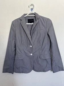 Banana Republic gestreiftes Leinen Baumwolle Blazer Damen blau 2 Knöpfe Größe S - Bild 1 von 10