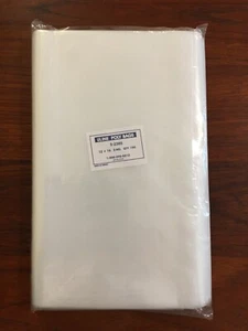 100 CLEAR 12 x 15 T-SHIRT POLY PLASTIC BAGS OPEN-TOP APPAREL ULINE PREMIUM 2 MIL - Picture 1 of 2