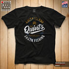 Quint's Shark Fishing T-Shirt 100% Cotton Jaws Fan Art Black Amity Island S-5XL