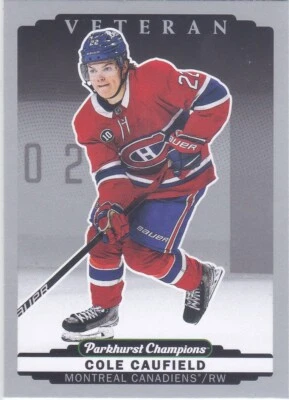 2022/23 PARKHURST CHAMPIONS..COLE CAUFIELD..PRATA PARALELA..# 220..CANADIENS - Imagem 1 de 2