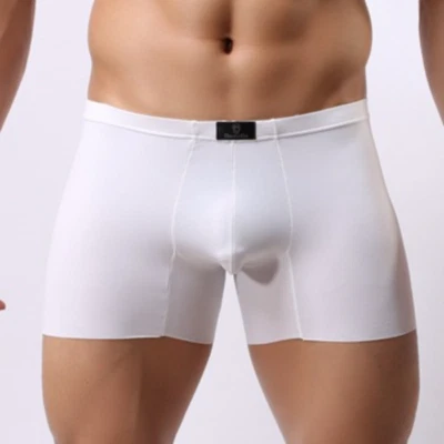 Solid Color Ice Silk Smooth Comfortable Panties New U Convex Bag Men Underwear - Image 1 of 4