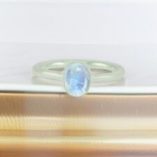 925 Sterling Silver Handmade Wire Designer Oval Ring with Moonstone Gem Jewelry
