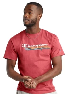 Champion NWT Men’s Size M ~ Classic Redwood Red 100% Cotton Graphic Logo T-Shirt - Picture 1 of 7
