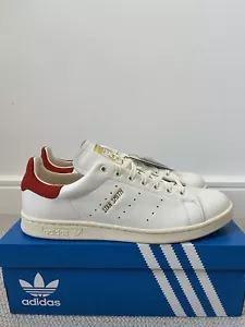 Adidas Originals Stan Smith Lux Leather Red White UK 10 US 10.5 IF8846 Men’s New - Picture 1 of 16
