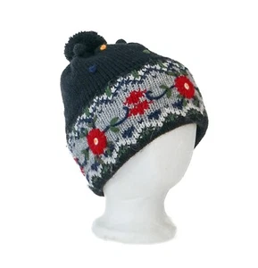 Cuello Perú Alpaca Floral Bordado GANIE Invierno Sombrero Boho Cottagecore Hada - Imagen 1 de 15