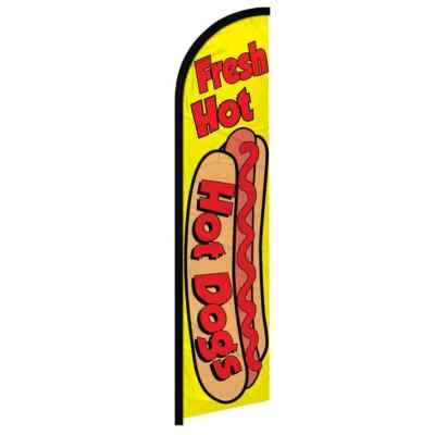 Hot Dogs Windless Full Sleeve Advertising Fair Food Truck Banner Flag - Image 1 of 4