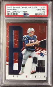 2017 Panini Donruss Elite Tom Brady #12 Spellbound Red /99 PSA 10 - Picture 1 of 2