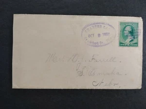 Iowa: Charter Oak 1888 #213 Cover, Violet Sawtooth Crawford County Cancel - Picture 1 of 2