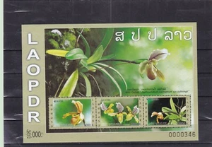 Laos orchids mnh perforated souvenir sheet 2011 small number - Picture 1 of 1