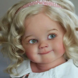 28'' Already Finished Reborn Baby Doll Toddler Girl Curly Hair Cloth Body Gift - Picture 1 of 4