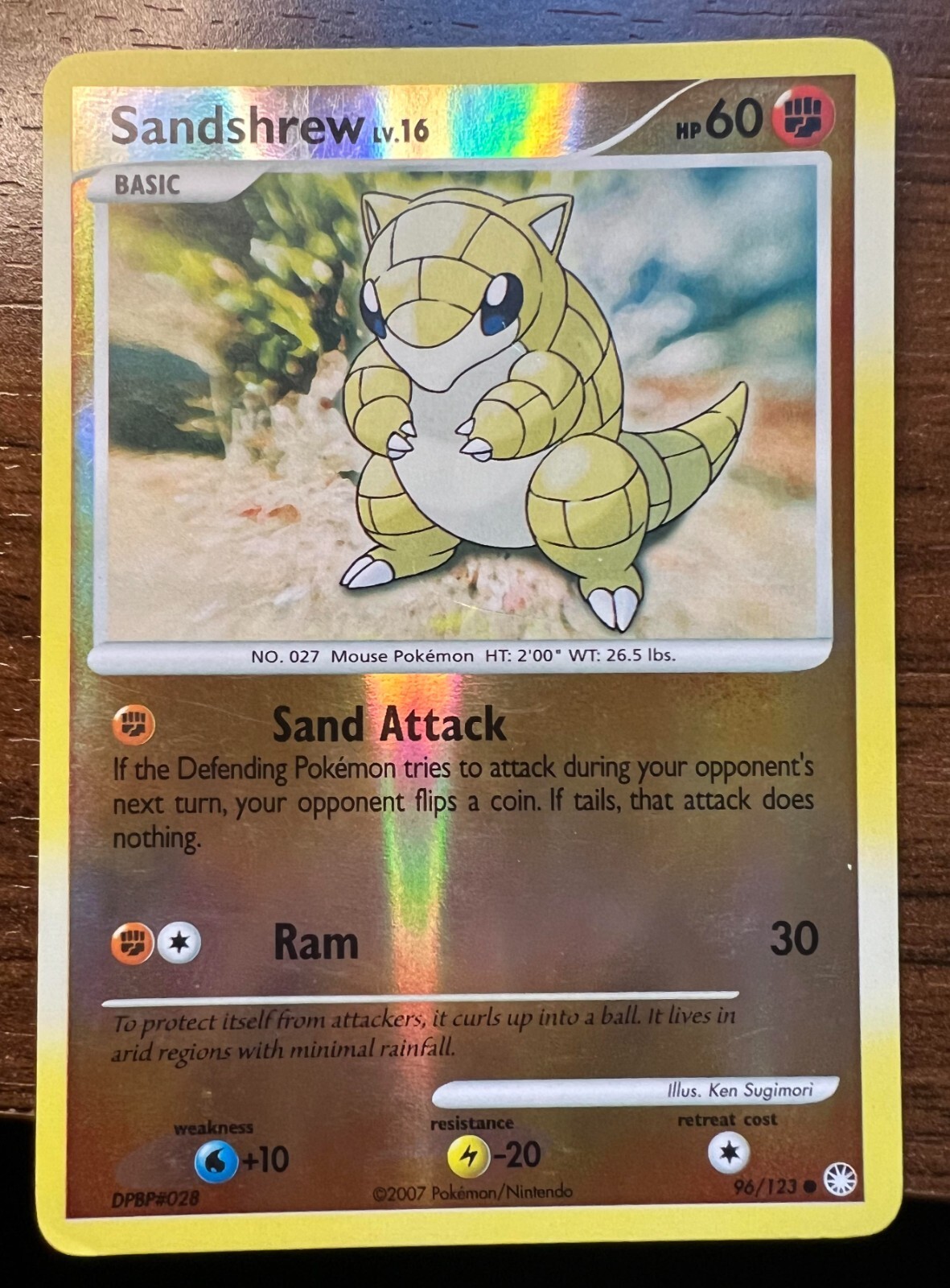 Sandshrew 96/123 Mysterious Treasures Reverse Holo Common Pokemon Card LP