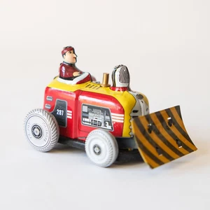 TRACTOR BULLDOZER de placa de hojalata modelo de juguete estilo vintage MS510 - cuerda mecánica - Imagen 1 de 6