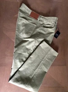 BONOBOS Men's Italian Fabric 5-Pocket Cotton Stretch Pants Jeans 32X32 Green - Picture 1 of 8