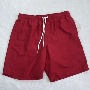 Amazon Essentials Men's 9" Quick-Dry Swimming Drawstring Trunks Red Size Large - Picture 1 of 11