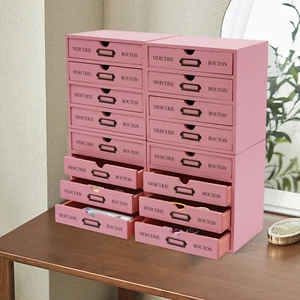Rosa 4 Stück 4 Ebenen Aufbewahrungsbox Modern Holz Aufbewahrungsbox Schreibtisch Akten Aufbewahrungsbox - Bild 1 von 14