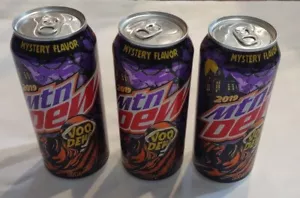 Three 2019 Full Mountain Mtn Dew VooDew Halloween Limited Ed 16oz Mystery Can - Picture 1 of 7