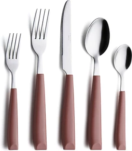 20PCS Flatware Set Stainless Steel Silverware/Cutlery Set with Colored Handles C - Picture 1 of 8