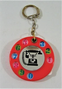 Vintage Rotary Phone Pull Out Mini Phone Directory Key Chain Old Store Stock - Picture 1 of 3