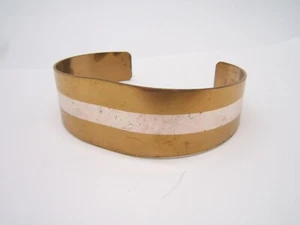 VINTAGE LILLIAN VERNON COPPER & SILVER INLAY CUFF BRACELET 1976 - Picture 1 of 4