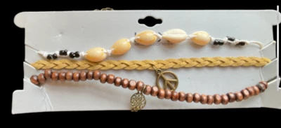 Boho Choker Necklace Pack x 3 inc Cowrie Shell Choker - Festival Beach Jewellery - Image 1 of 3