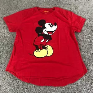 Disney Mickey Mouse T-Shirt Girls Youth XL Red Flared Short Sleeve - Picture 1 of 6