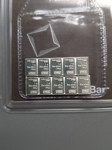 10 x 1G Silver Bar Valcambi Authentic 999 Fine Pure 10G Combibar - In Envelope - Picture 1 of 2