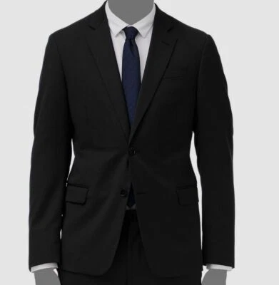 A|X Armani Exchange Para hombres Negro Sólido Calce Ajustado Mezcla de Lana Traje Chaqueta Talla 44S Foto 1 de 3