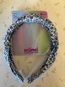 scunci Kids Turban Floral Headband - Blue Floral NWT - Picture 1 of 2