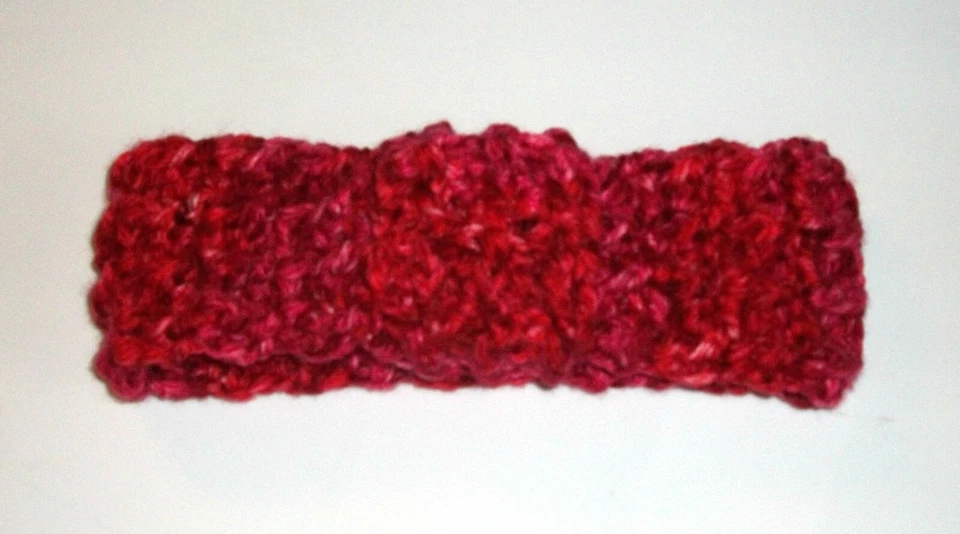 New Unique Handmade Crochet Headband Ear Warmer Hair Accessory Red Tones  - Image 1 of 1