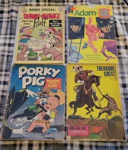Golden age silver age comic lot. 8 books. Adam 12 Porky Pig Dennis the Mernace - Picture 1 of 2