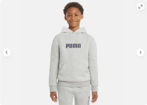 PUMA BOYS FLEECE LINED HOODIE FRONT LOGO (GRAY XS 5/6)NWT - Picture 1 of 4