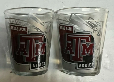 Texas A&M Aggies NCAA HI-DEF 2oz Shot Glass Set of 2 Cover
