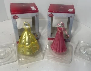 2 Disney Holiday Ornaments Dresses Belle Aurora w/Box Sleeping Beauty Beast - Picture 1 of 18