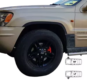 Set bordi passaruota anteriori nero opaco per Grand Cherokee 1999-2004 - Foto 1 di 5