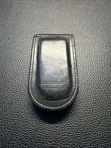 Coach schwarz Leder magnetische Geldklammer Vintage 90er KOSTENLOSER VERSAND - Bild 1 von 6