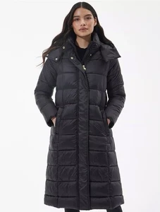 Barbour International Holmes Quilted Long Puffer Jacket Size UK 18 - Bild 1 von 8