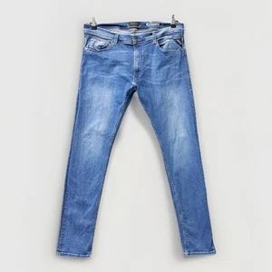 Replay Jeans Lanny Skinny Fit Men's Size 36 Mid Blue Denim W36 L34 Casual Pants - Bild 1 von 13