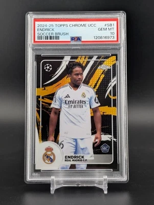 Endrick 2024-25 Topps Chrome UCC SB1 Soccer Brush Case Hit SP Rookie RC - PSA 10 - Image 1 of 2