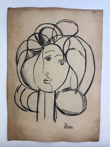 Pablo Picasso COA Art Painting Original Drawing Vintage Paper Signed - Picture 1 of 3
