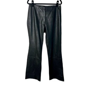 Wilsons Leather Pants Bootcut Mid Rise Line Biker Rock Grunge Black 10 - Picture 1 of 9