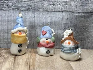 Menge 3 Y2K 2000 Nancye Williams Schneemann Ornamente Weihnachten Schals Mützen - Bild 1 von 8