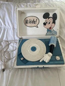 Vintage Topolino giradischi Sears stato solido *TURNS/POWERS PN* valigetta - Foto 1 di 13
