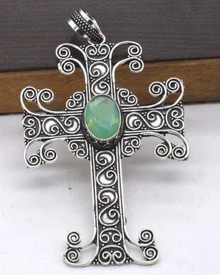 Opalit Edelstein Ethnisch Handgemacht Kreuzanhänger Schmuck 1.4 " P 4287 - Bild 1 von 4