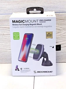 Scosche Magic Mount Pro Charge Window/Dash USB Black Metal Magnetic Suction - Picture 1 of 7